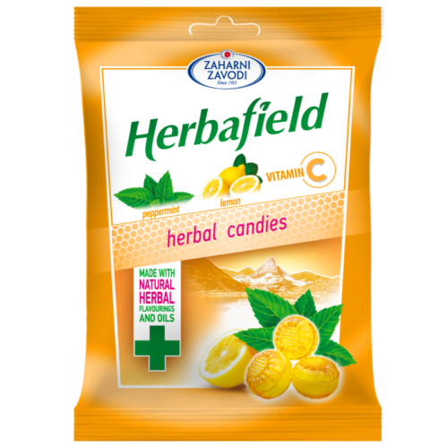 Dropsuri Herbafield cu vitamina C si aroma de miere di lamaie, 85 g