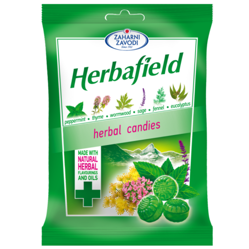 Dropsuri Herbafield cu aroma de menta si plante, 85 g