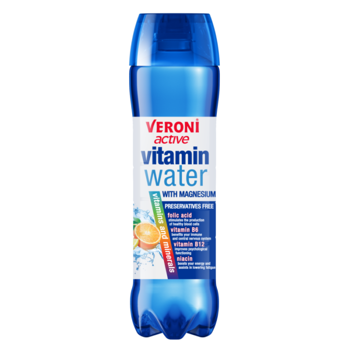Veroni Active - apa cu vitamine si minerale cu magneziu, 700 ml.